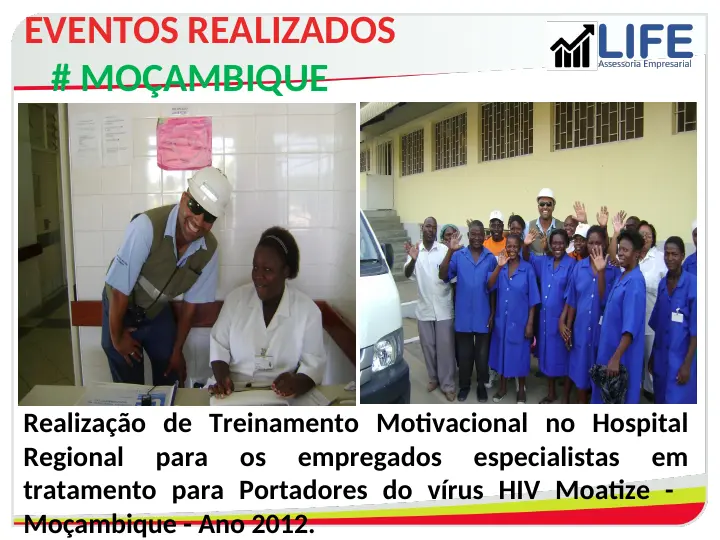 Registro de treinamento em hospital de Moçambique